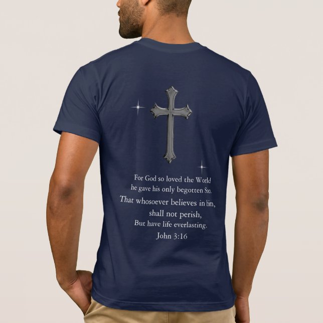 John 3:16 Christian  T-Shirt (Back)