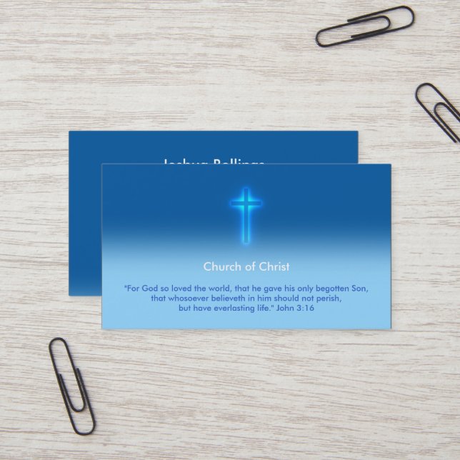 John 3:16 - Church of Christ Business Card (Front/Back In Situ)