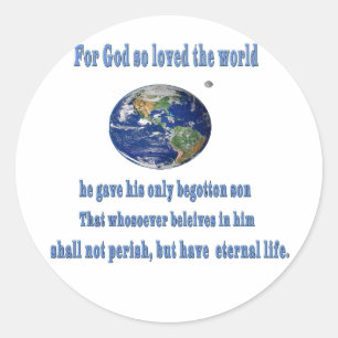 John 3:16 classic round sticker