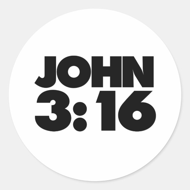 John 3:16 classic round sticker (Front)