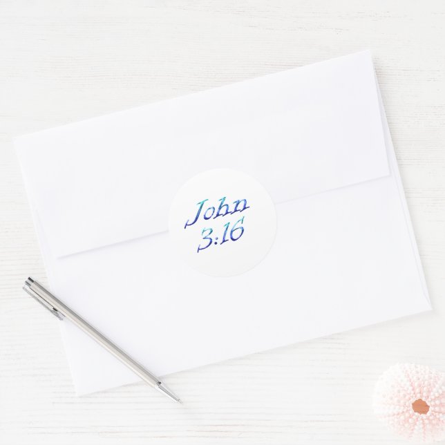 John 3:16 classic round sticker (Envelope)