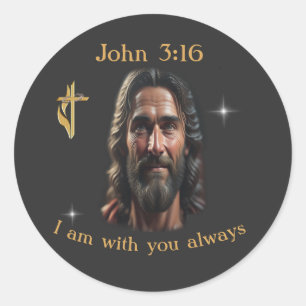 John 3:16 classic round sticker