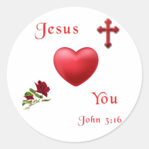 John 3:16 classic round sticker