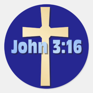 John 3:16 classic round sticker