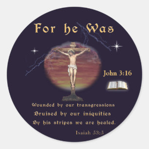John 3:16 classic round sticker