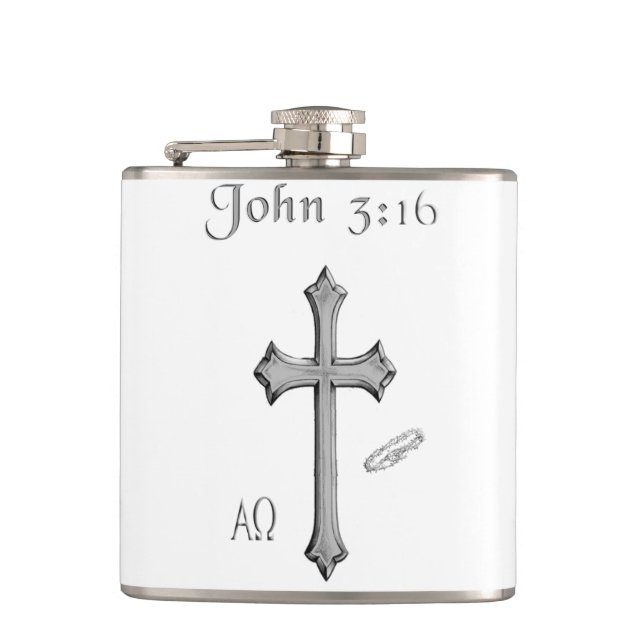 John 3:16 clothing hip flask (Front)