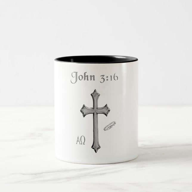 John 3:16 clothing Two-Tone coffee mug (Center)