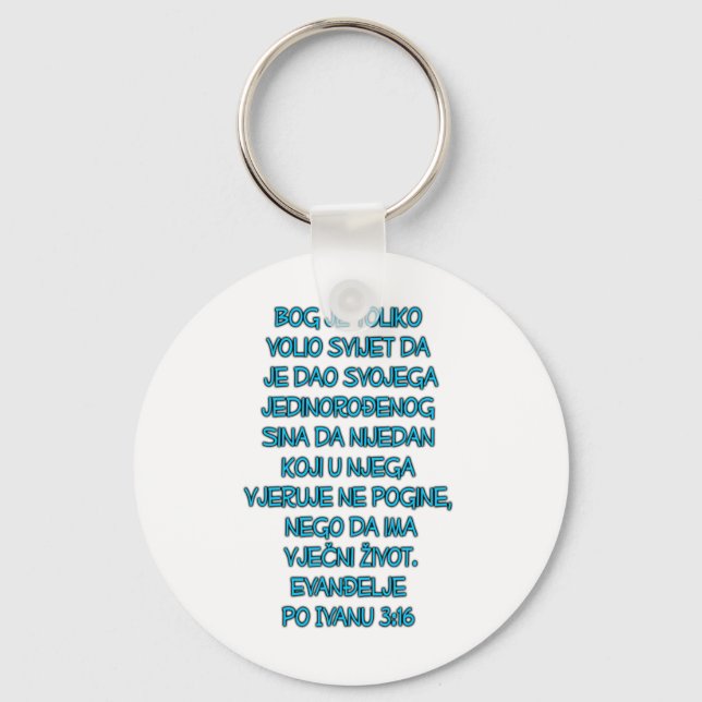 John 3:16 Croatian Key Ring (Front)