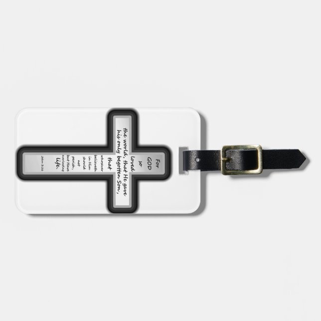John 3:16 Cross Only Luggage Tag (Front Horizontal)