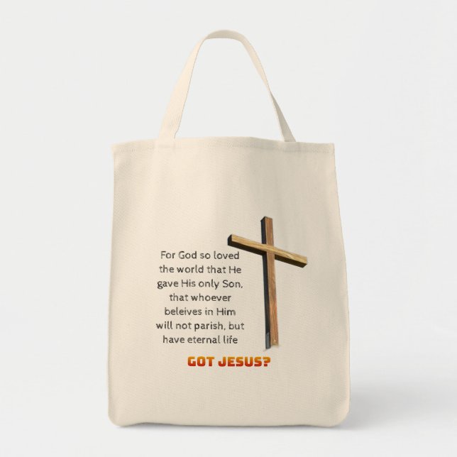 John 3:16 Cross Tote Bag (Front)
