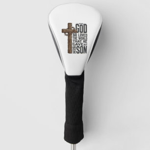John 3_16 Cross Vintage Engraving Christian Design Golf Head Cover