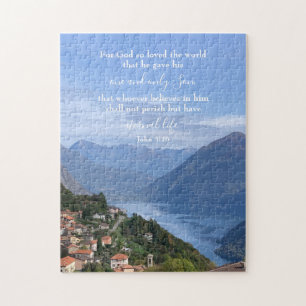 John 3:16 Custom Text   Swiss Alps Original Photo Jigsaw Puzzle