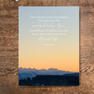John 3:16 Custom Text | Swiss Alps Original Photo Postcard