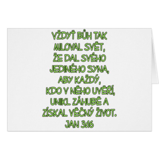 John 3:16 Czech (Front Horizontal)