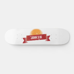 John 3:16 Design Vintage Look Skateboard