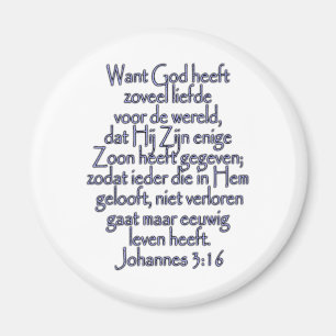 John 3:16 Dutch Magnet