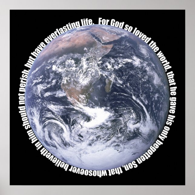 John 3:16 Earth Poster (Front)