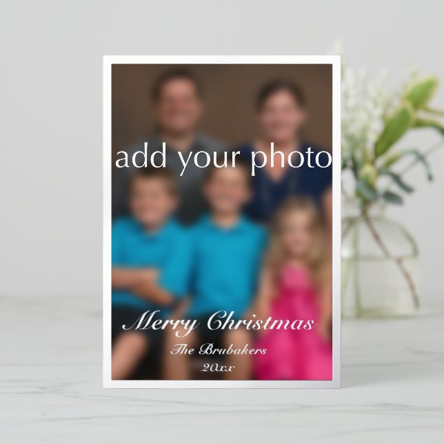 John 3:16 Elegant Modern Greenery Photo Christmas Foil Holiday Card (Standing Front)