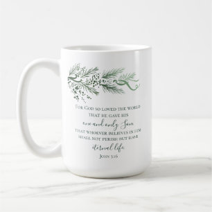 John 3:16 Elegant Modern Religious Christmas Gift Coffee Mug