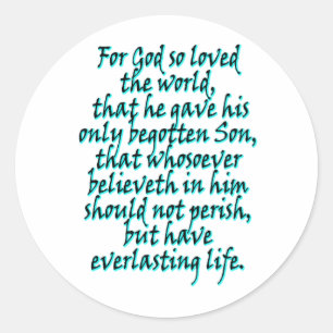John 3:16 English Classic Round Sticker