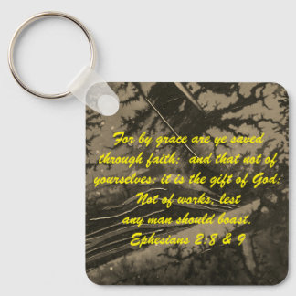 John 3:16 & Ephesians2:8 & 9 Bible truth Keychain