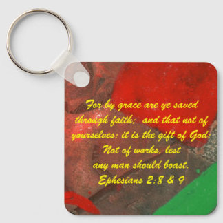 John 3:16 & Ephesians2:8 & 9 Bible truth Keychain