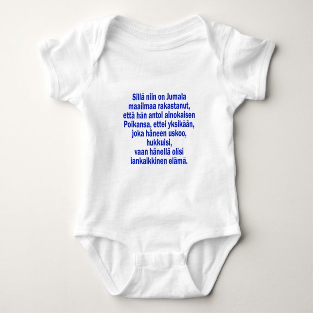John 3:16 Finnish Baby Bodysuit (Front)