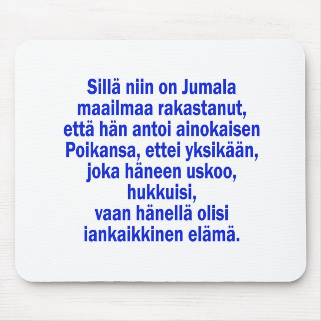 John 3:16 Finnish Mouse Mat (Front)