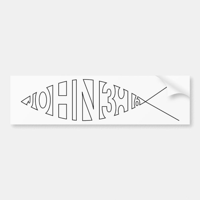 John 3:16 Fish Bumper Sticker (Front)