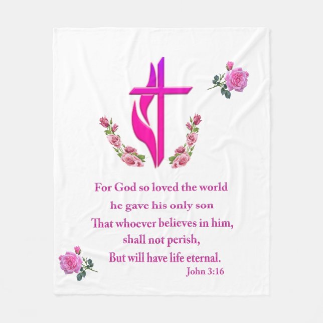 John 3:16 fleece blanket (Front)
