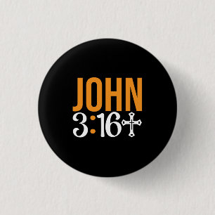 John 3:16 For God So Love The World Bible Verse 3 Cm Round Badge