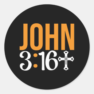 John 3:16 For God So Love The World Bible Verse  Classic Round Sticker