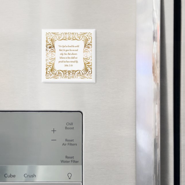 John 3:16 For God So Loved | Elegant Christmas  Magnet (In Situ (Fridge))