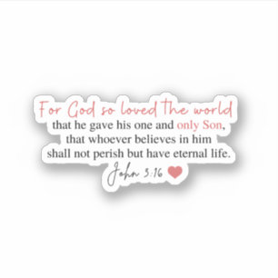 John 3:16 For God so loved the world