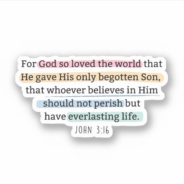 John 3:16 For God so loved the world (Front)