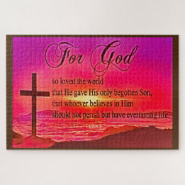 John 3:16 For God So Loved the World 1014 Piece Jigsaw Puzzle