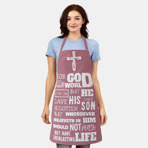JOHN 3:16 FOR GOD SO LOVED THE WORLD APRON