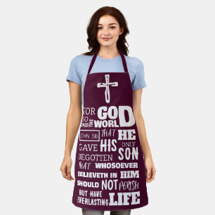 JOHN 3:16 FOR GOD SO LOVED THE WORLD APRON