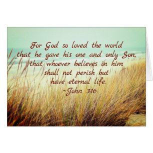 John 3:16 For God so loved the world, Bible Card