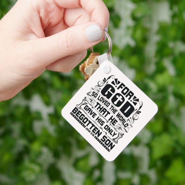 John 3:16 For God So Loved the World Christian  Key Ring (Hand)