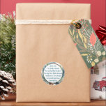 John 3:16 For God so loved the world Christmas  Classic Round Sticker<br><div class="desc">John 3:16 For God so loved the world,  that he gave his only Son,  that whoever believes in him should not perish but have eternal life with a wreath of blue leaves and berries</div>