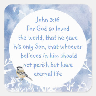 John 3:16 For God so loved the world Christmas   Square Sticker