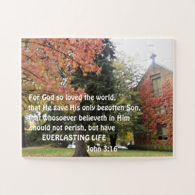 John 3:16 For God so loved the world Jigsaw Puzzle (Horizontal)