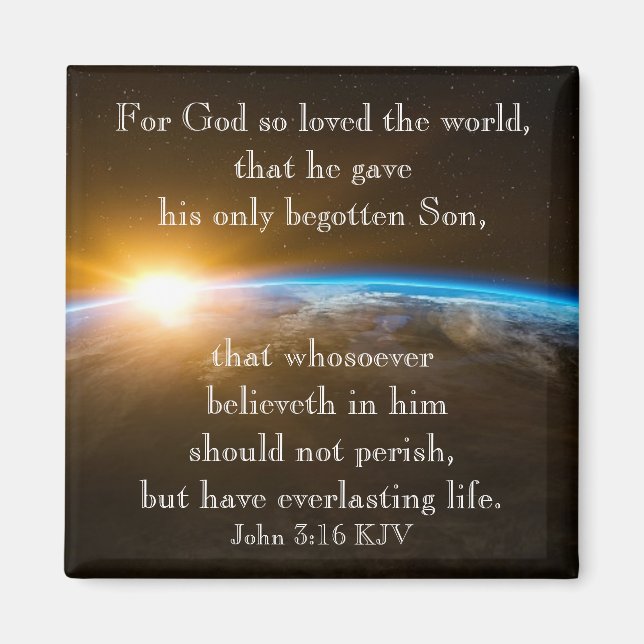 John 3:16 - for God so loved the world Magnet (Front)