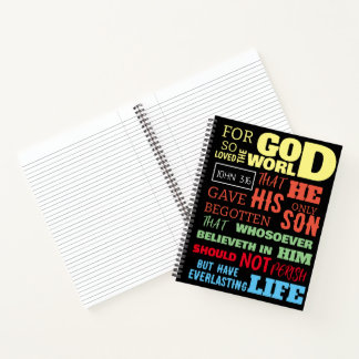 JOHN 3:16 FOR GOD SO LOVED THE WORLD NOTEBOOK