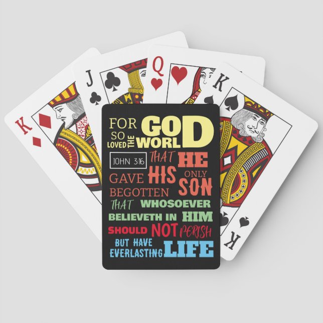 JOHN 3:16 FOR GOD SO LOVED THE WORLD PLAYING CARDS (Back)