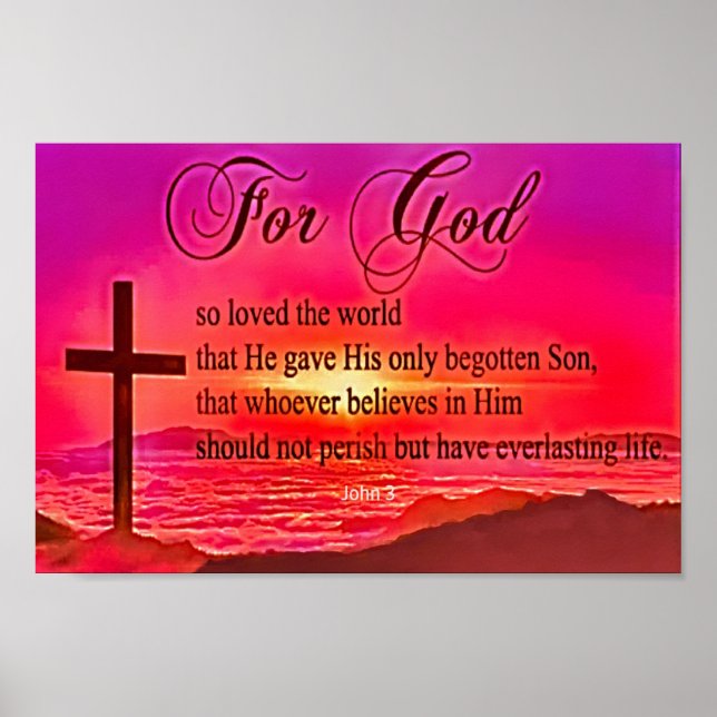 John 3:16 For God So Loved the World Poster (Front)