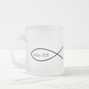 John 3:16 frosted glass coffee mug