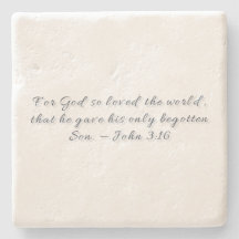 John 3:16, Gift Stone Coaster