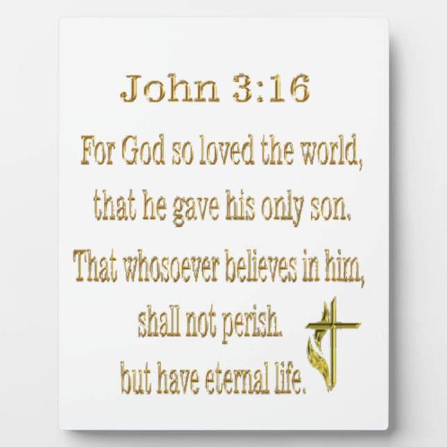 John 3:16 Gifts Plaque (Front)